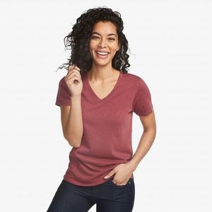 American Giant Premium Slub V Neck Tee Red Earth S